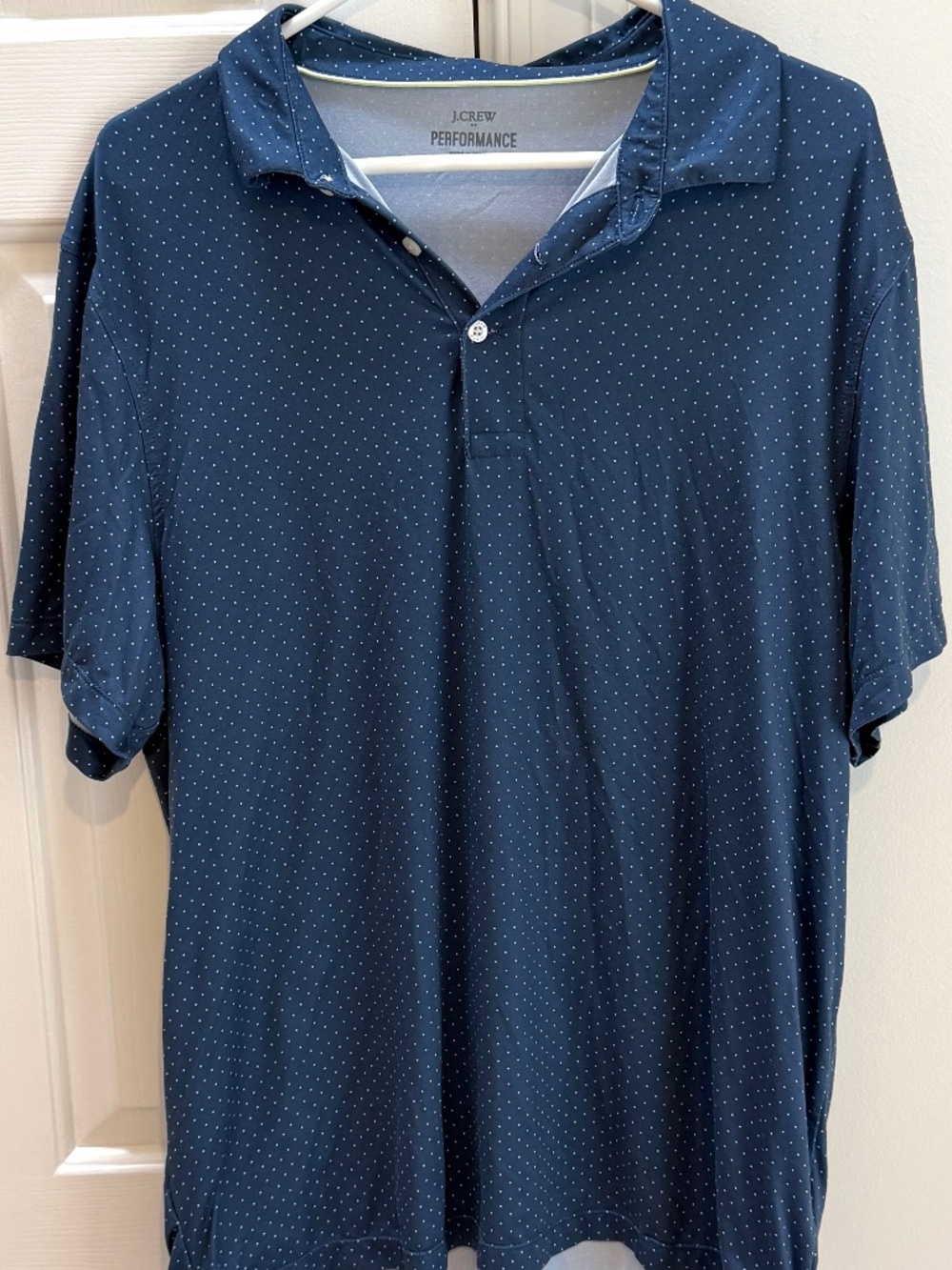 Men’s J.Crew Performance Polo XL Blue Microdot Shirt